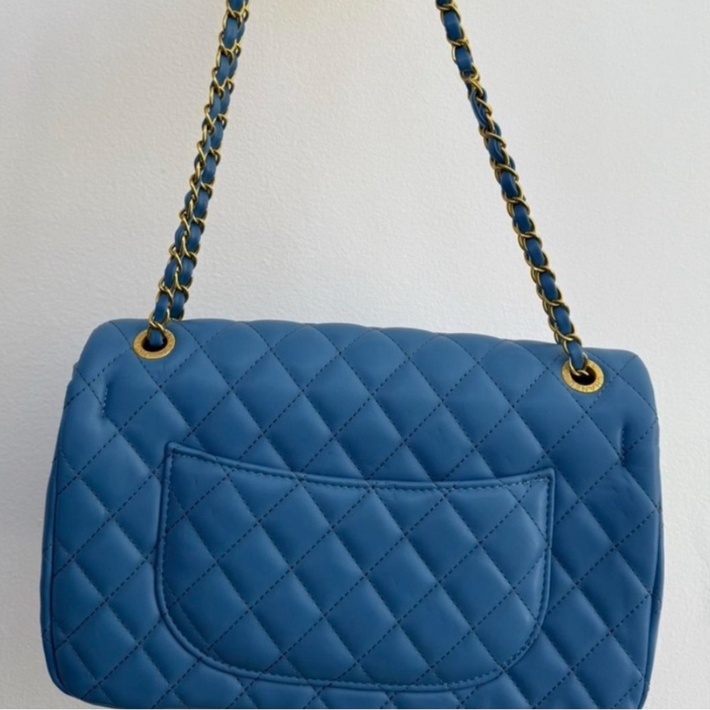 Large Blue Quilted Women's Bag - Picture 4 of 6